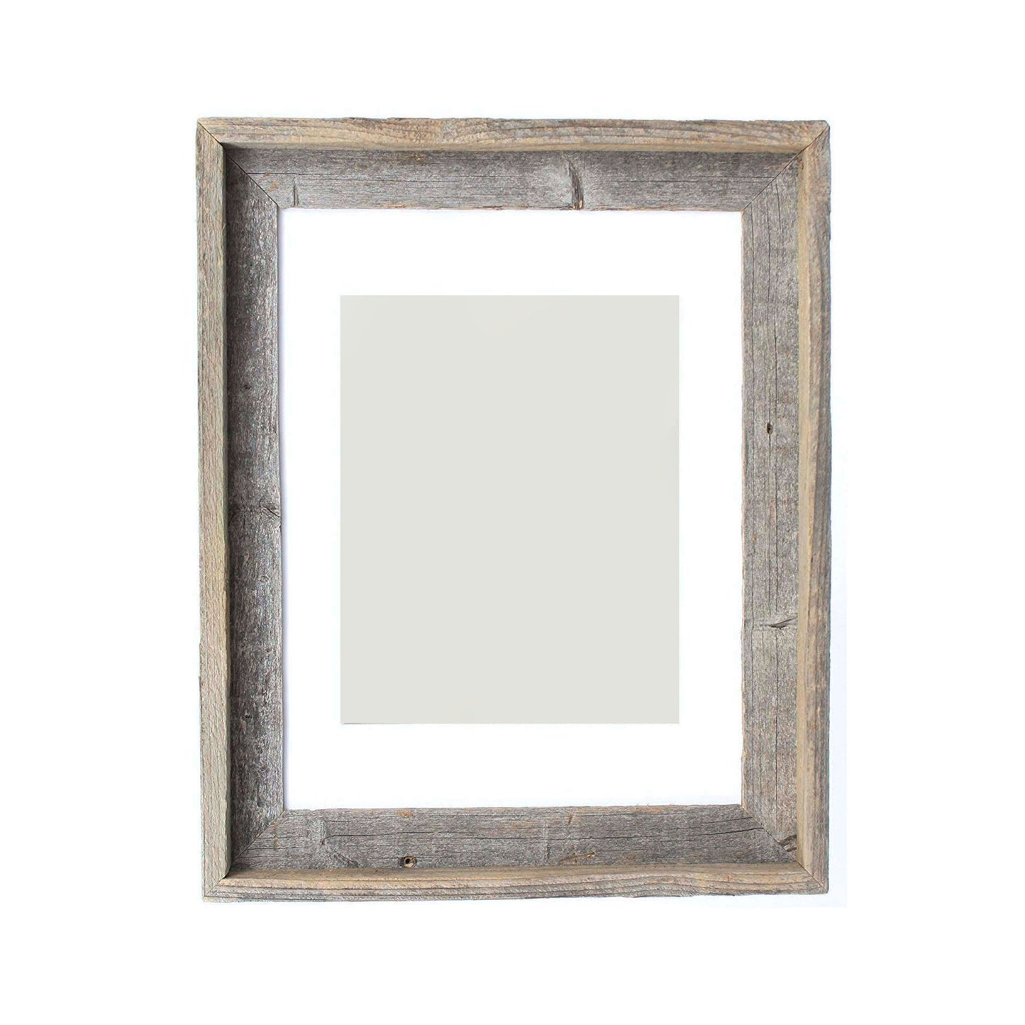 16" x 20" Gray And Brown Distressed Solid Wood Hanging Picture Frame with Mat-1