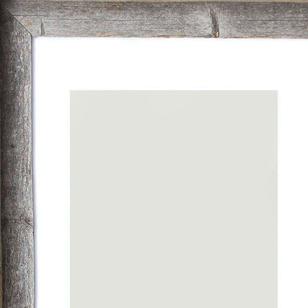 16" x 20" Gray And Brown Distressed Solid Wood Hanging Picture Frame with Mat-2