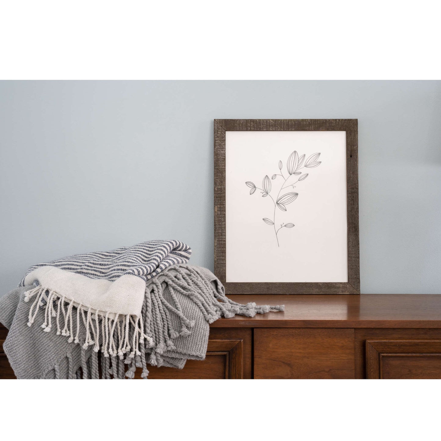 11" x 17" Espresso Solid Wood Hanging Picture Frame-5