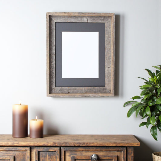 11" x 14" Gray Solid Wood Hanging Picture Frame-0
