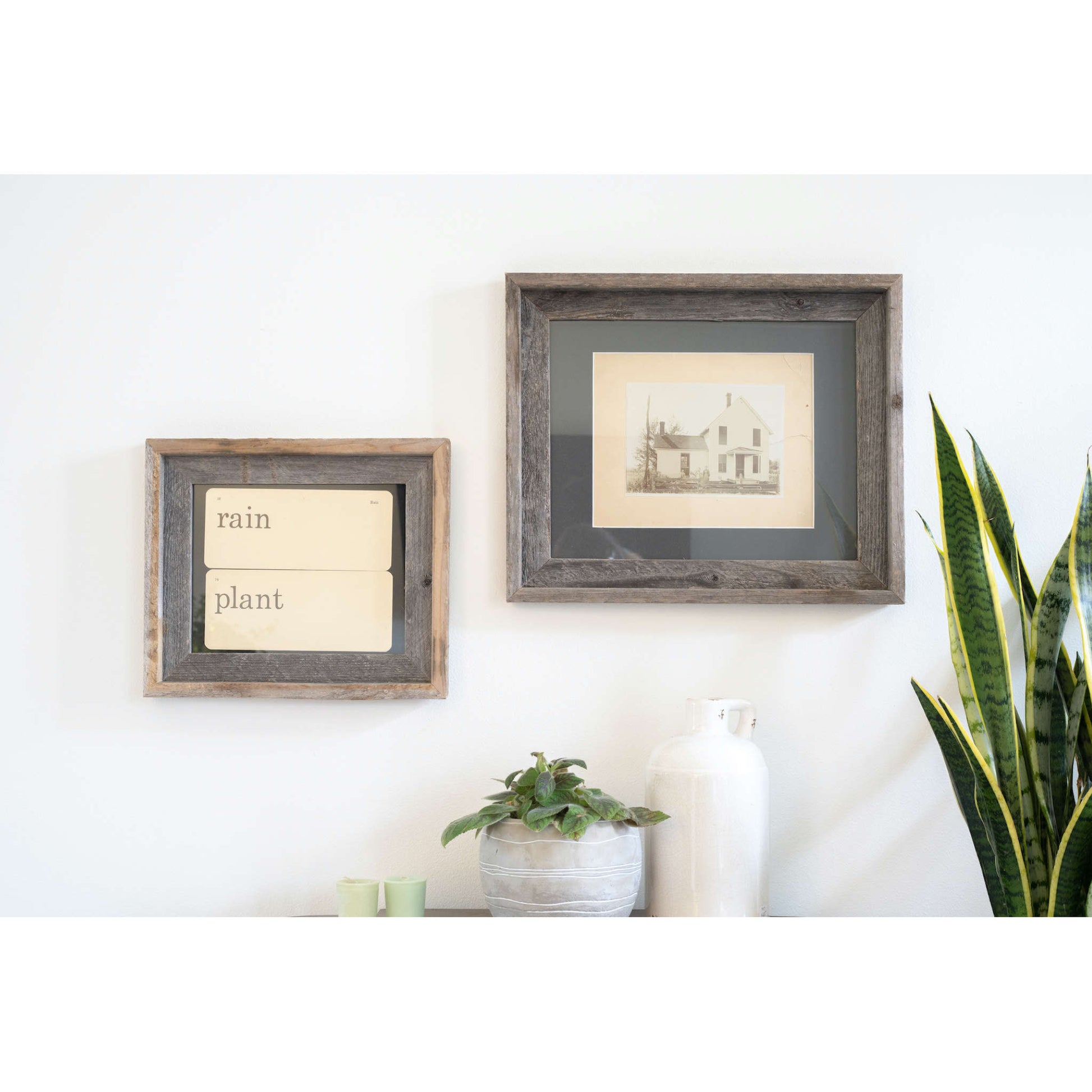 11" x 14" Gray Solid Wood Hanging Picture Frame-5