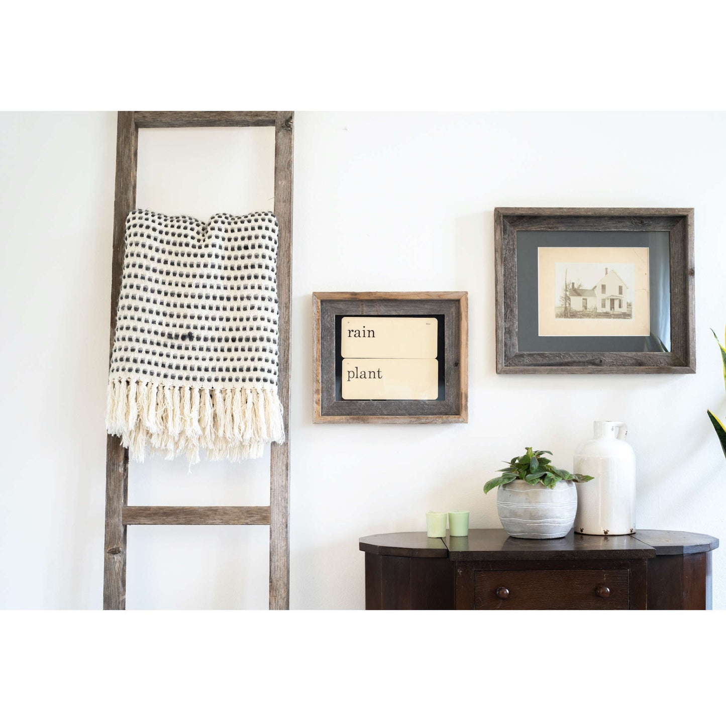 11" x 14" Gray Solid Wood Hanging Picture Frame-6