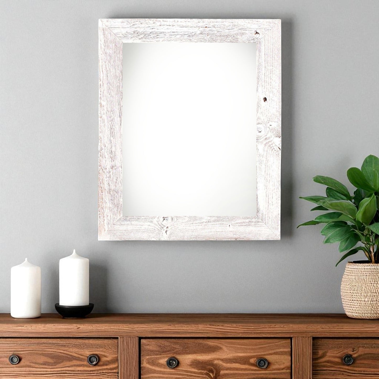 24" x 30" White Solid Wood Hanging Picture Frame-0