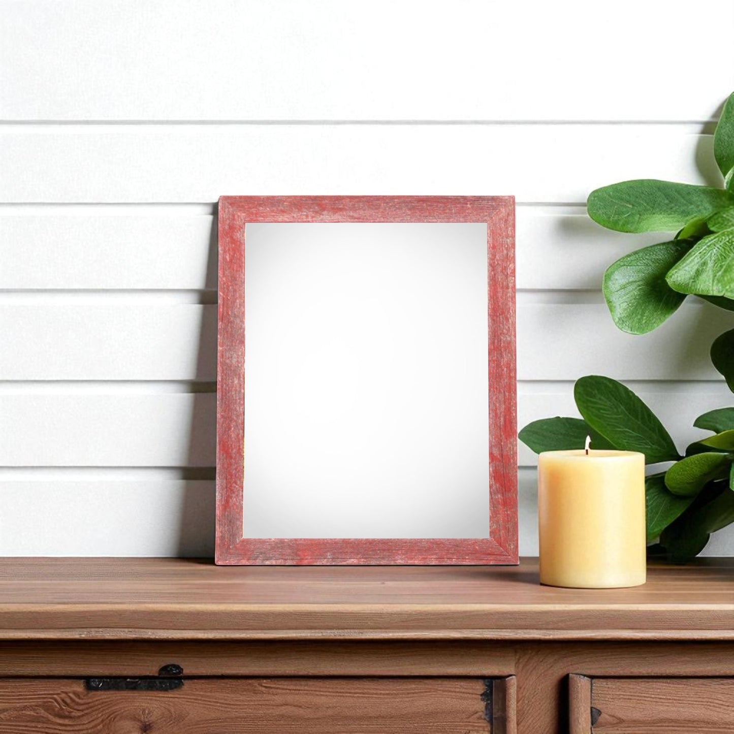8" x 10" Red Solid Wood Tabletop Picture Frame-0