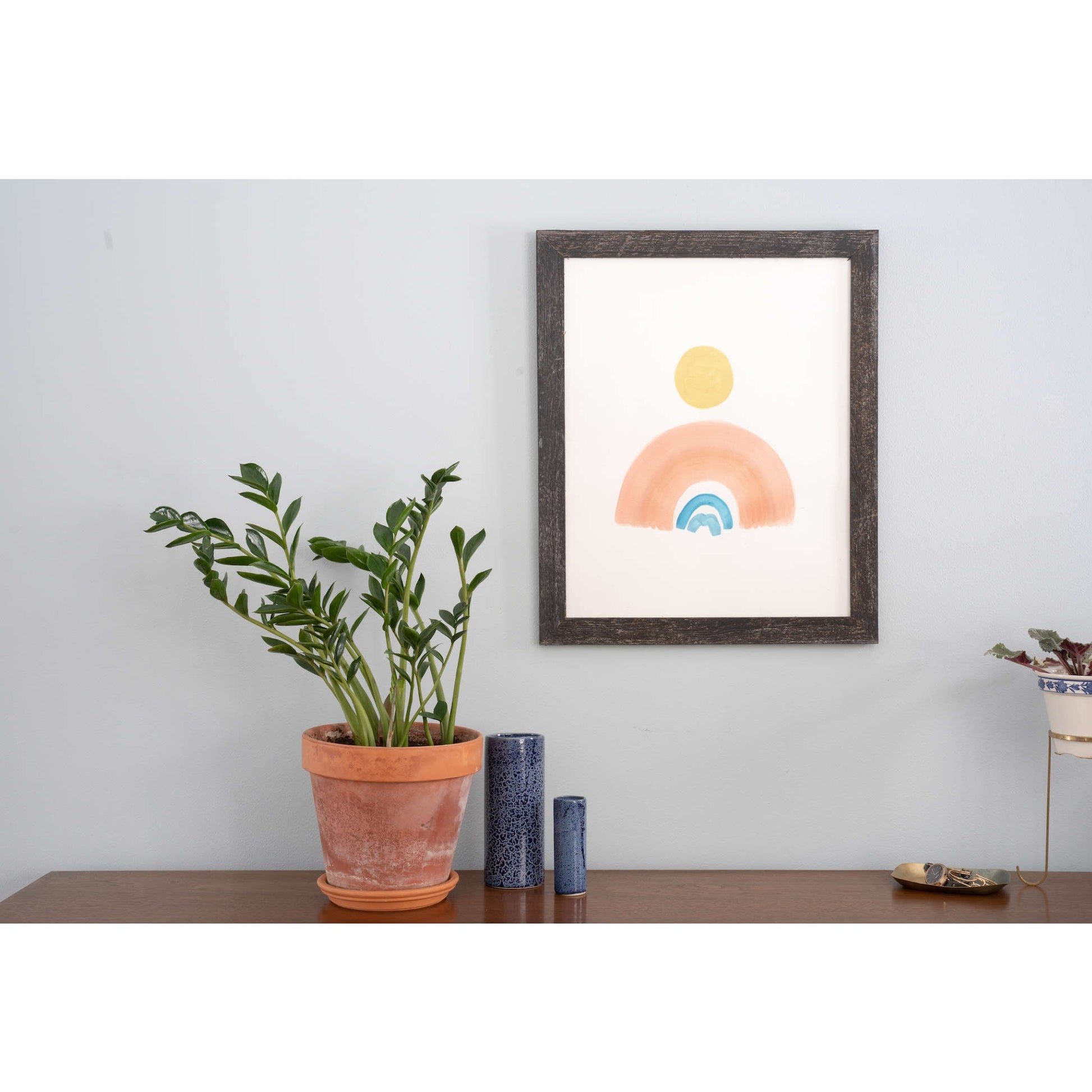 9" x 12" Black Solid Wood Hanging Picture Frame-2