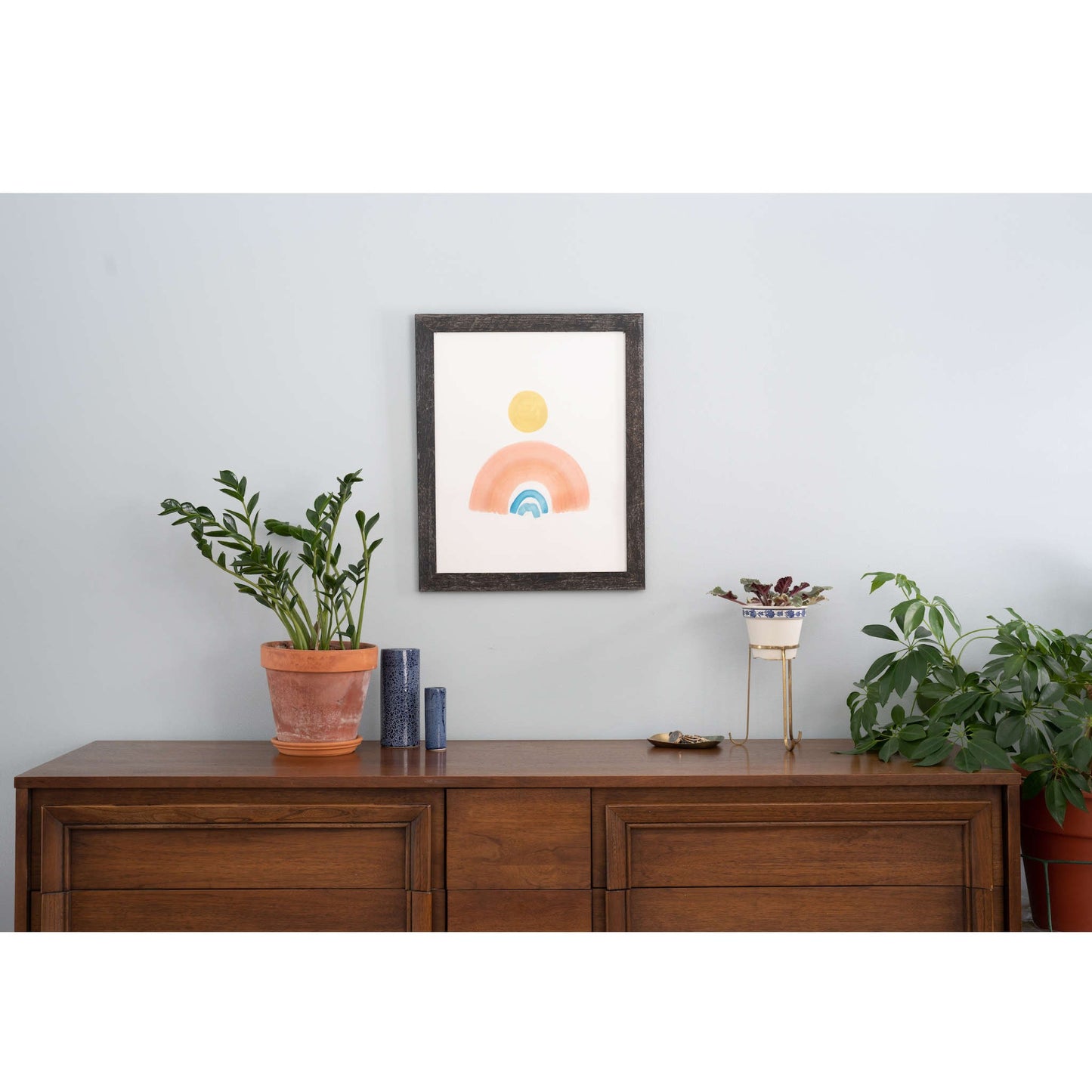 9" x 12" Black Solid Wood Hanging Picture Frame-4